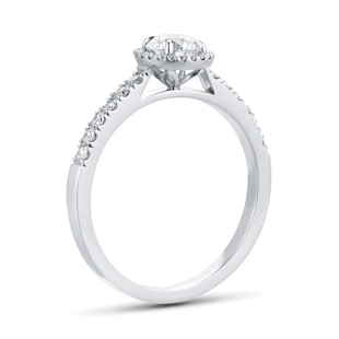 Best Luxury 
Platinum 0.72cttw Brilliant Cut Halo Diamond Engagement Ring