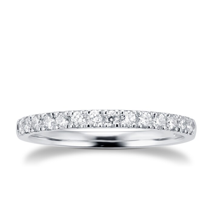 Goldsmiths 0.28 Total Carat Weight Brilliant Cut Diamond Half Eternity Ring In Platinum