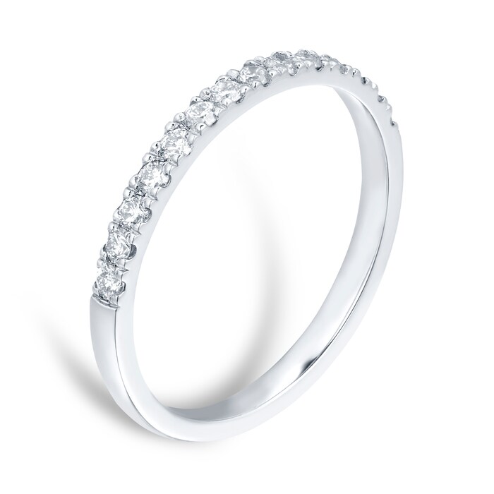 Goldsmiths 0.28 Total Carat Weight Brilliant Cut Diamond Half Eternity Ring In Platinum