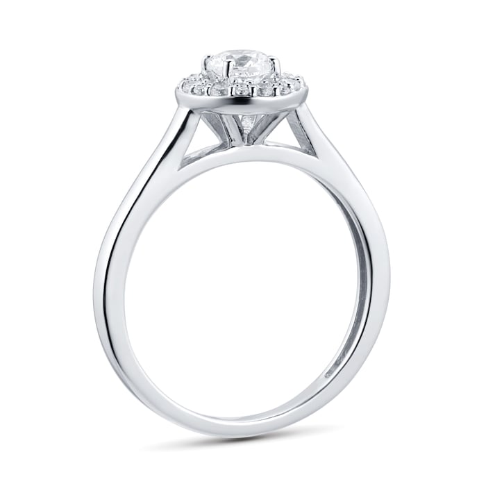 Goldsmiths 18ct White Gold 0.50cttw Diamond Halo Ring