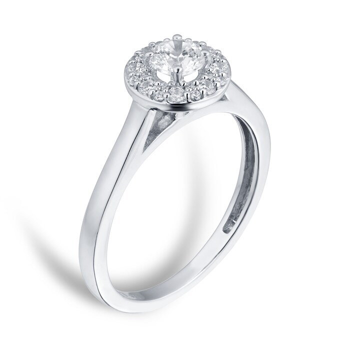 Goldsmiths 18ct White Gold 0.50cttw Diamond Halo Ring