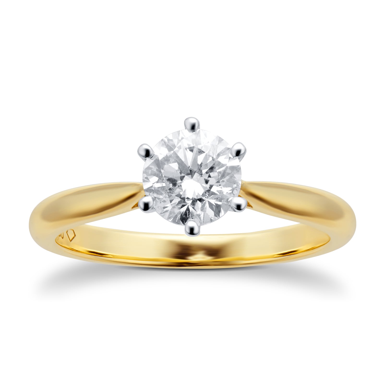 Goldsmiths 18ct Yellow Gold 0.70ct Diamond Solitaire Ring RX3957 Q1 ...