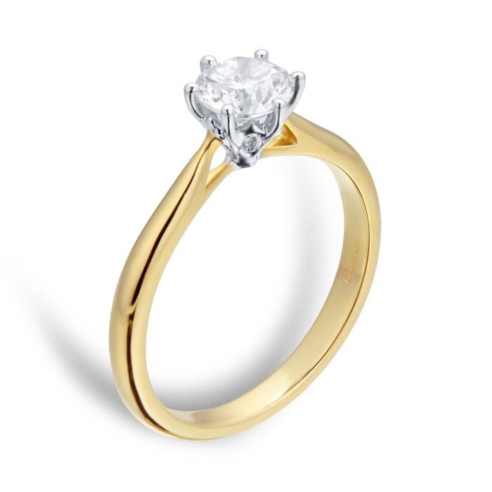 Goldsmiths 18ct Yellow Gold 0.70ct Diamond Solitaire Ring - Ring Size O
