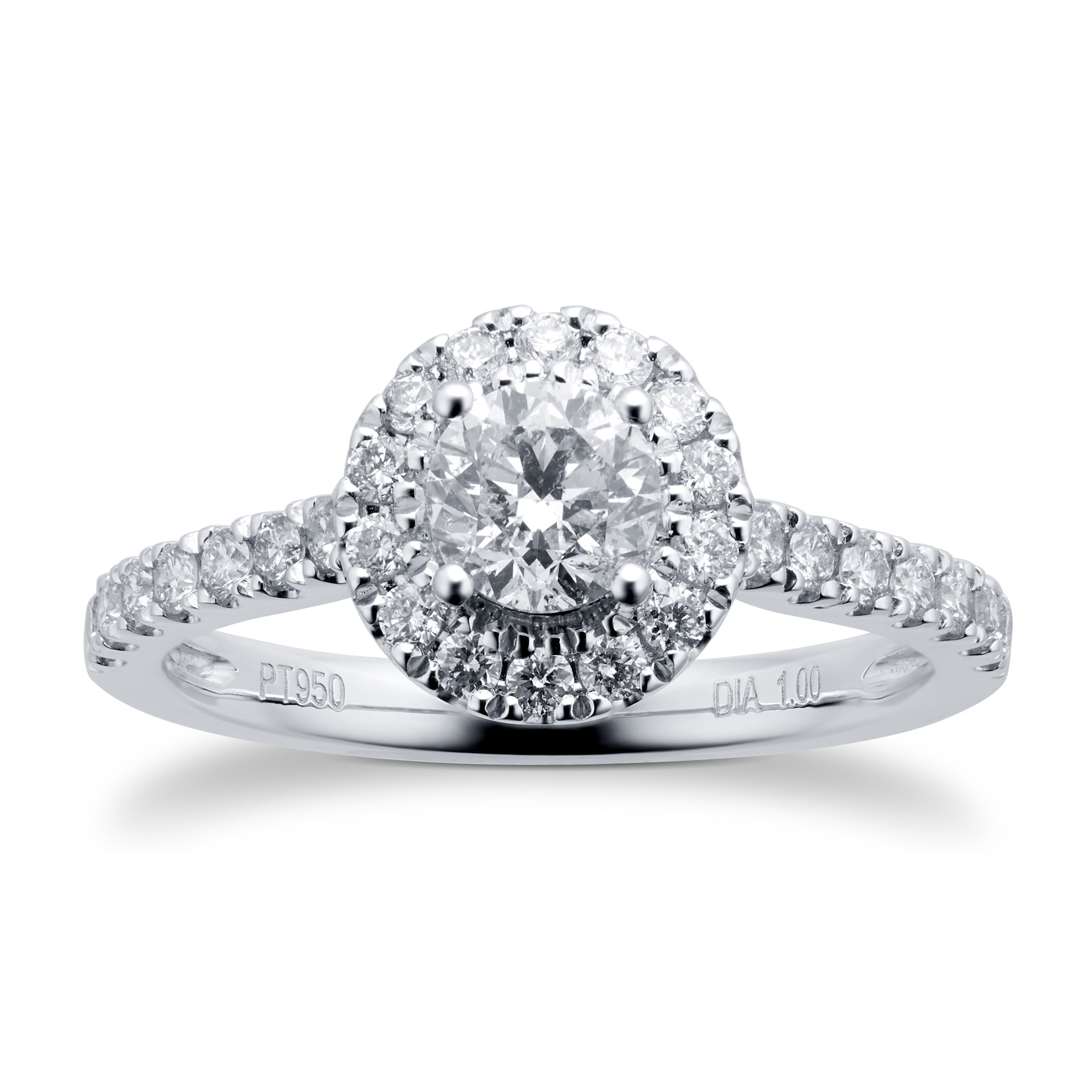 Goldsmiths Platinum 1.00cttw Diamond Halo Ring Goldsmiths Platinum 1.00cttw Diamond Halo Ring