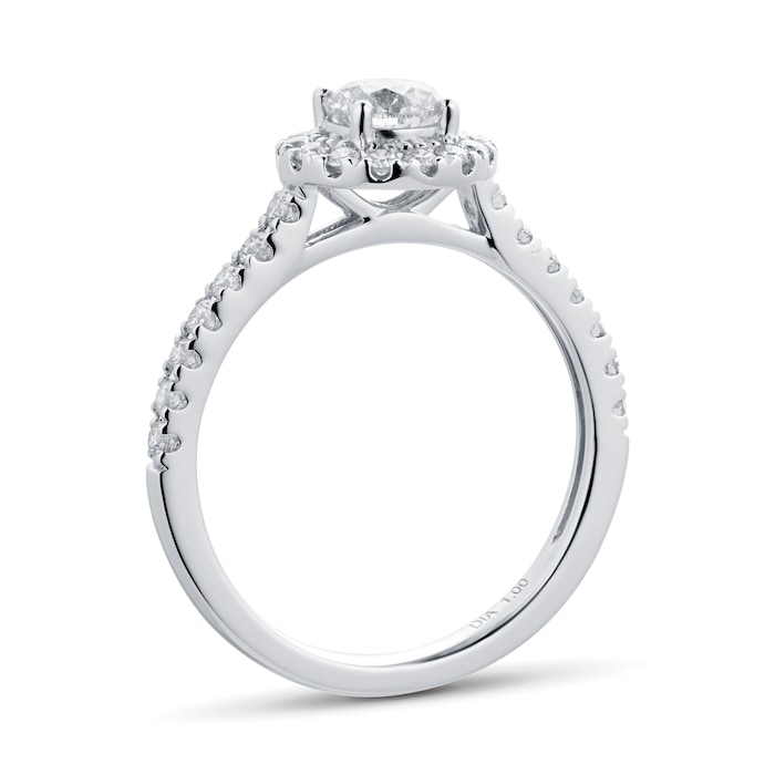 Goldsmiths Platinum 1.00cttw Diamond Halo Ring