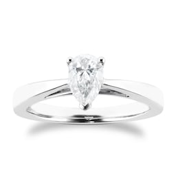 06018717 - Platinum 0.50ct Pear Cut Solitaire Engagement Ring