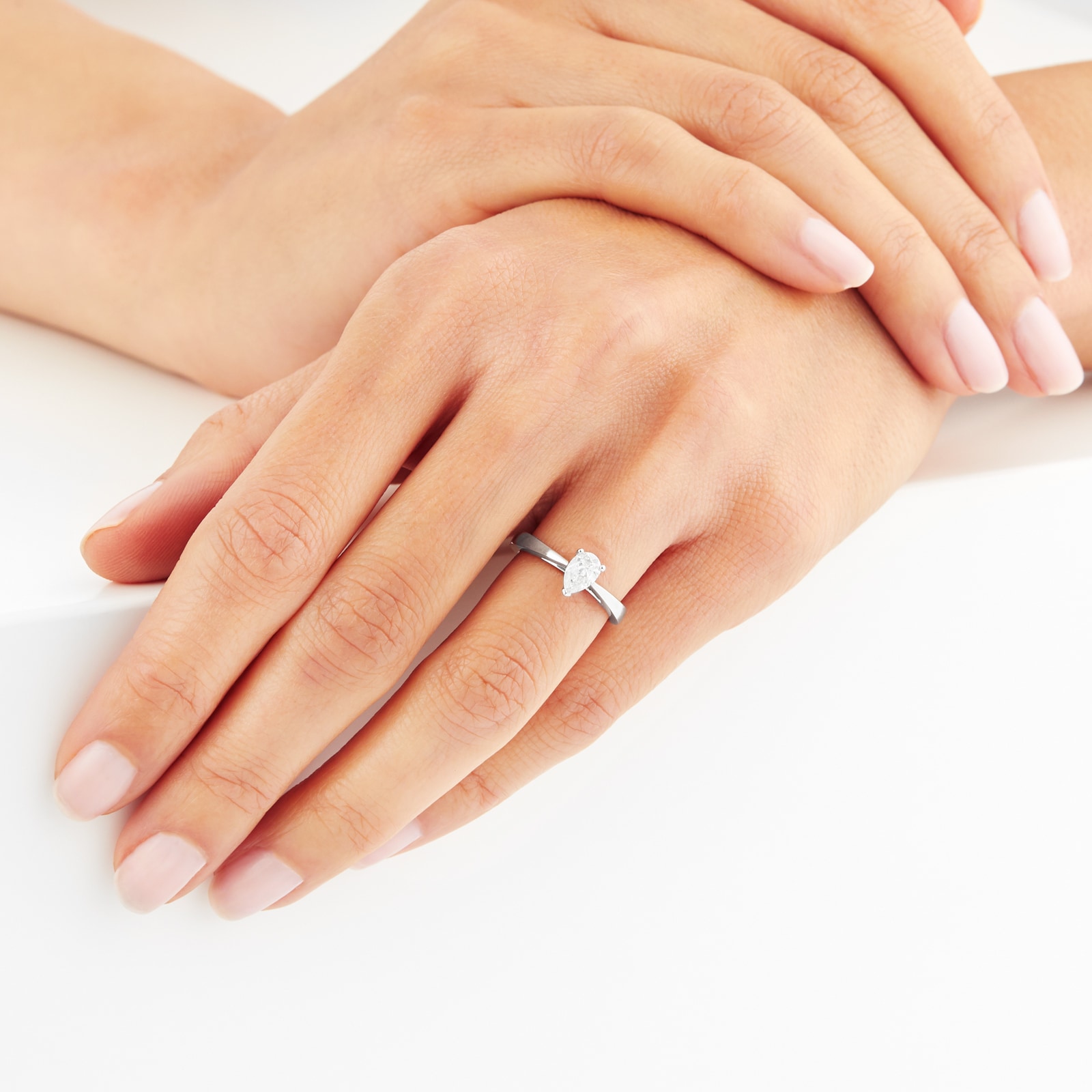 Goldsmiths Platinum 0.50ct Pear Cut Solitaire Engagement Ring