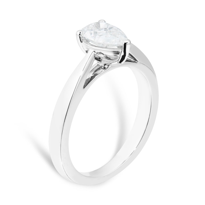 Goldsmiths Platinum 0.70cttw Pear Cut Solitaire Ring