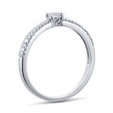 Goldsmiths 9ct White Gold 0.34cttw Solitaire Ring with Diamond Set Shoulders - Ring Size O