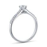 Goldsmiths 9ct White Gold 0.50ct Diamond Solitaire with Diamond Pave shoulders