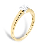 Goldsmiths 9ct Yellow Gold 0.30ct Half Bezel Solitaire Diamond Ring