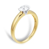 Goldsmiths 9ct Yellow Gold 0.50ct Half Bezel Solitaire Diamond Ring