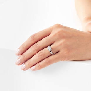 Goldsmiths 18ct White Gold 0.50cttw Diamond Round Cluster Engagement Ring
