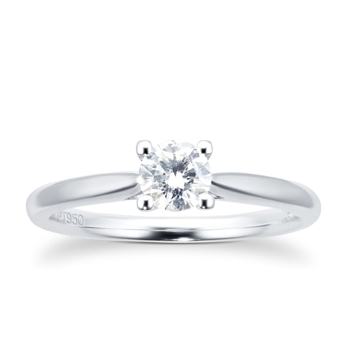 Goldsmiths Platinum 0.50ct Diamond Solitaire Engagement Ring