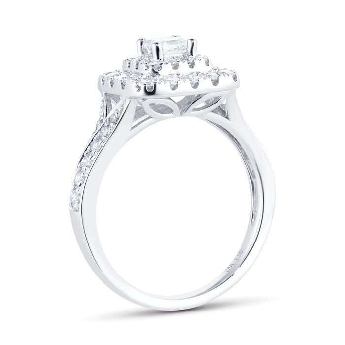 Goldsmiths Platinum 1.20cttw Princess Cut Bridal Set - Ring Size J