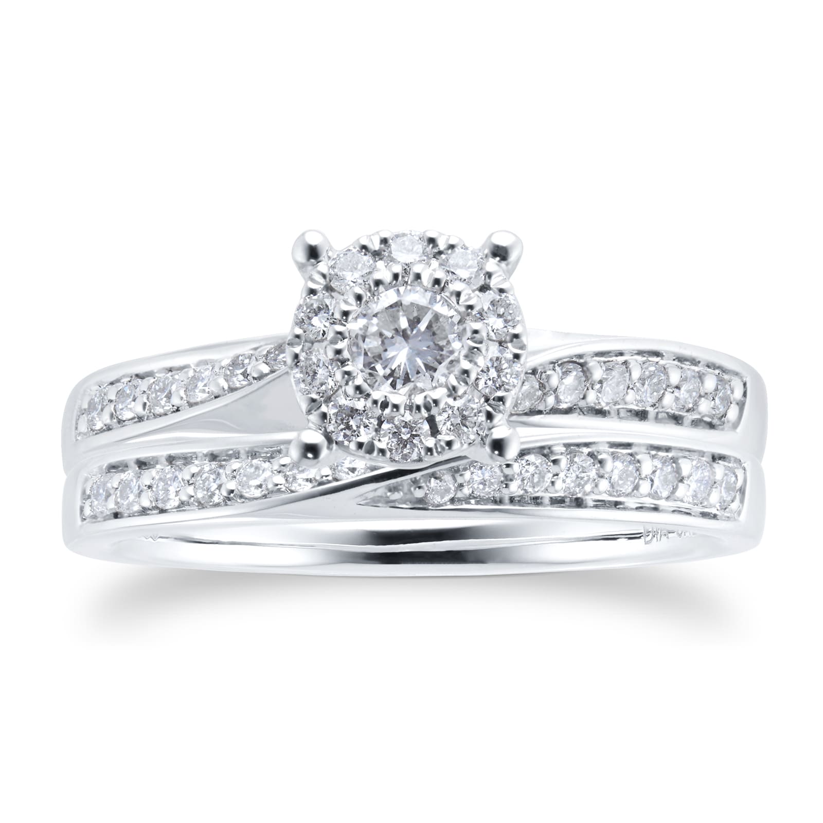 Goldsmiths Platinum 0.50ct Diamond Multi Stone Bridal Set Goldsmiths Platinum 0.50ct Diamond Multi Stone Bridal Set