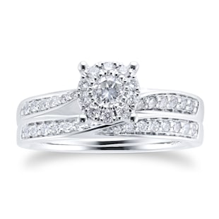 Best Luxury 
Platinum 0.50ct Diamond Multi Stone Bridal Set