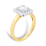 Goldsmiths 18ct Yellow Gold 0.60cttw Mixed Cut Diamond Cluster Ring