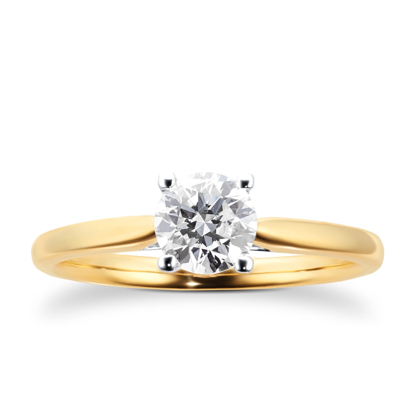 18ct Yellow Gold 0.70ct Diamond Solitaire Engagement Ring - Ring Size K