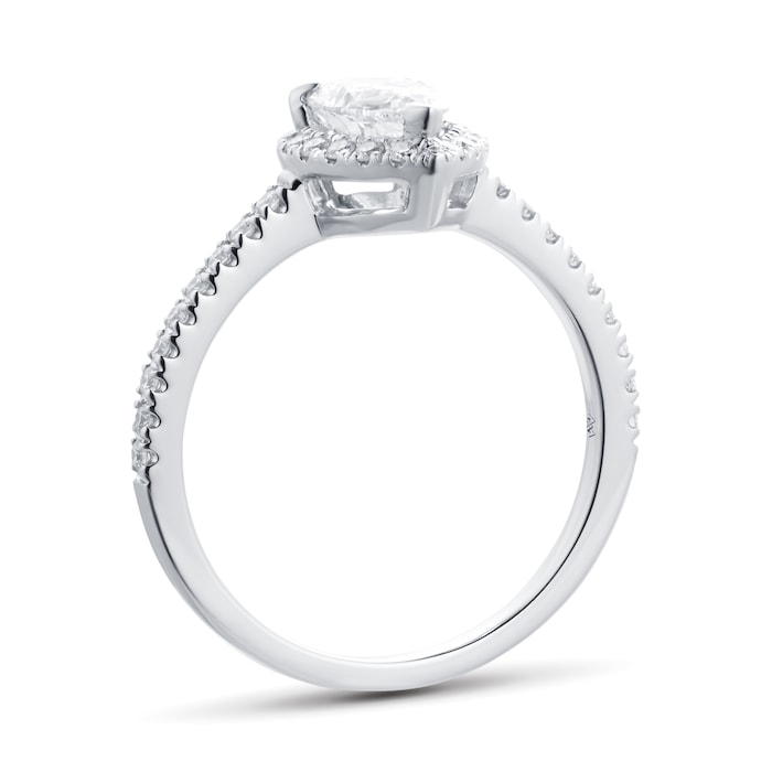 Mappin & Webb Platinum Amelia 0.90ct Pear Halo Engagement Ring