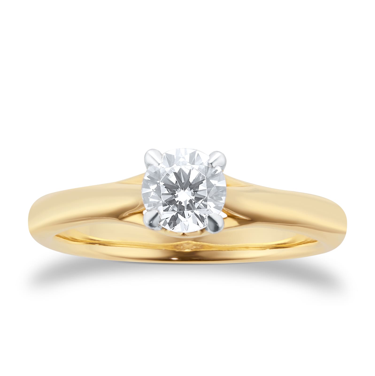 18ct Yellow Gold Ena Harkness 0.50ct Solitaire Engagement Ring - Ring Size J