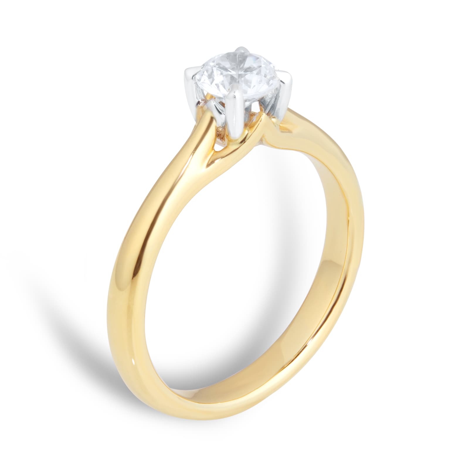 Mappin & Webb 18ct Yellow Gold Ena Harkness 0.50ct Solitaire Engagement 