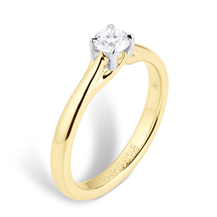 Mappin & Webb 18ct Yellow Gold Ena Harkness 0.33ct Solitaire Engagement Ring