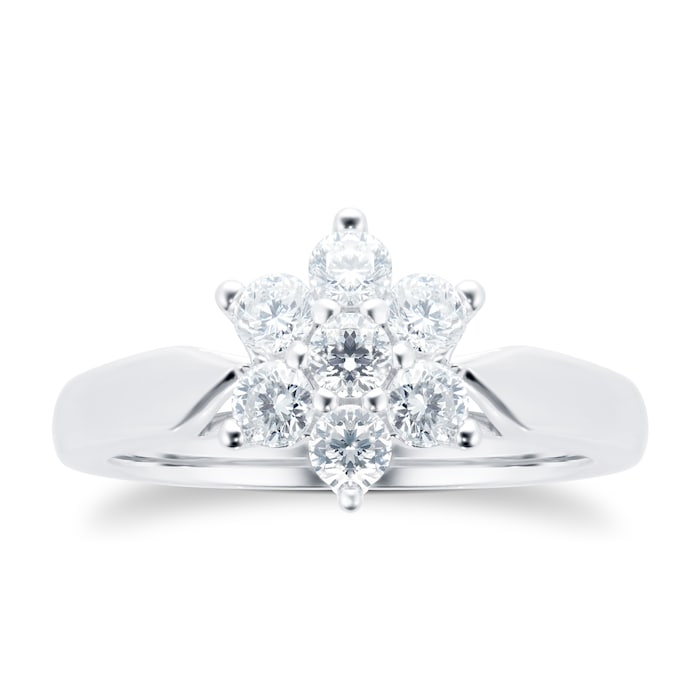 Goldsmiths 18ct White Gold 0.50ct Goldsmiths Brightest Diamond Cluster Ring