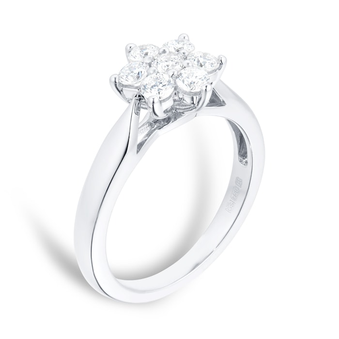 Goldsmiths 18ct White Gold 0.50ct Goldsmiths Brightest Diamond Cluster Ring