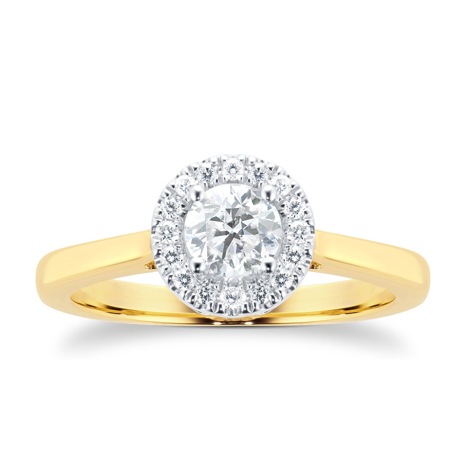 18ct Yellow Gold 0.50ct Goldsmiths Brightest Diamond Ring - Ring Size L