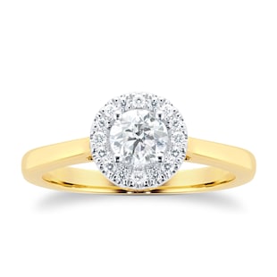 Goldsmiths 18ct Yellow Gold 0.50ct Goldsmiths Brightest Diamond Ring