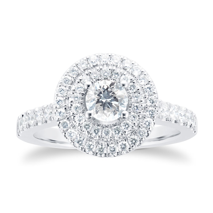 Goldsmiths 18ct White Gold 0.90ct Goldsmiths Brightest Diamond Ring GS ...