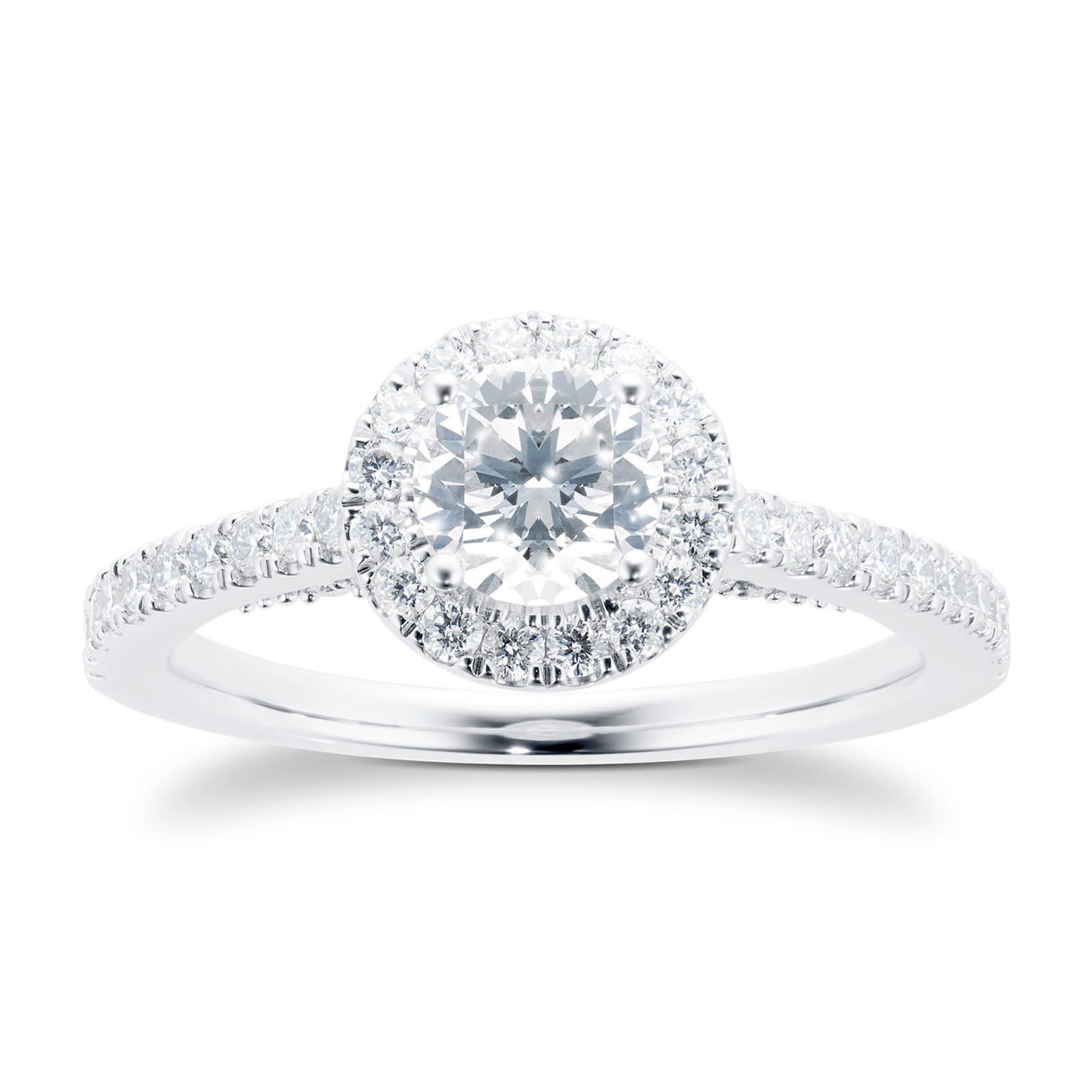 Platinum 0.95 Carat Goldsmiths Brightest Diamond Ring - Ring Size L