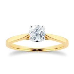 06018772 - 18ct Yellow Gold 0.40cttw Brilliant Cut Solitaire Diamond Engagement Ring