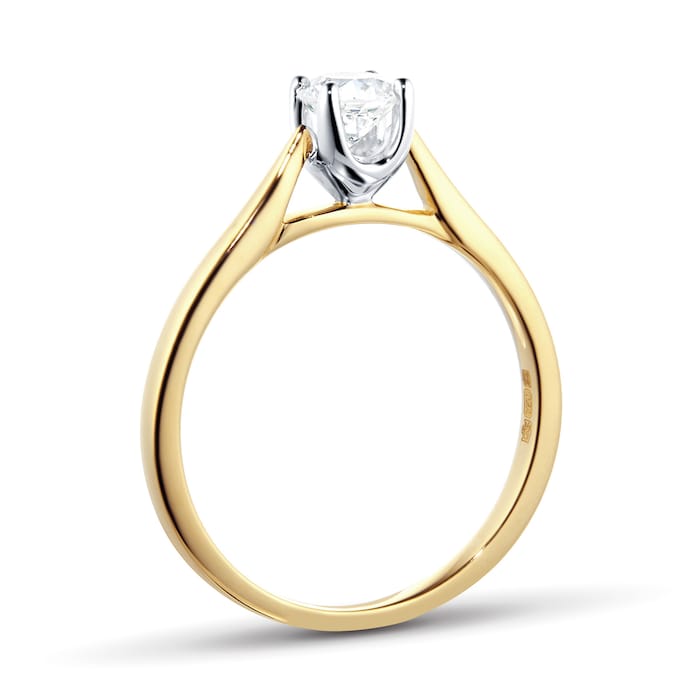 Goldsmiths 18ct Yellow Gold Brilliant Cut 0.40 Carat 88 Facet Diamond Ring - Ring Size N