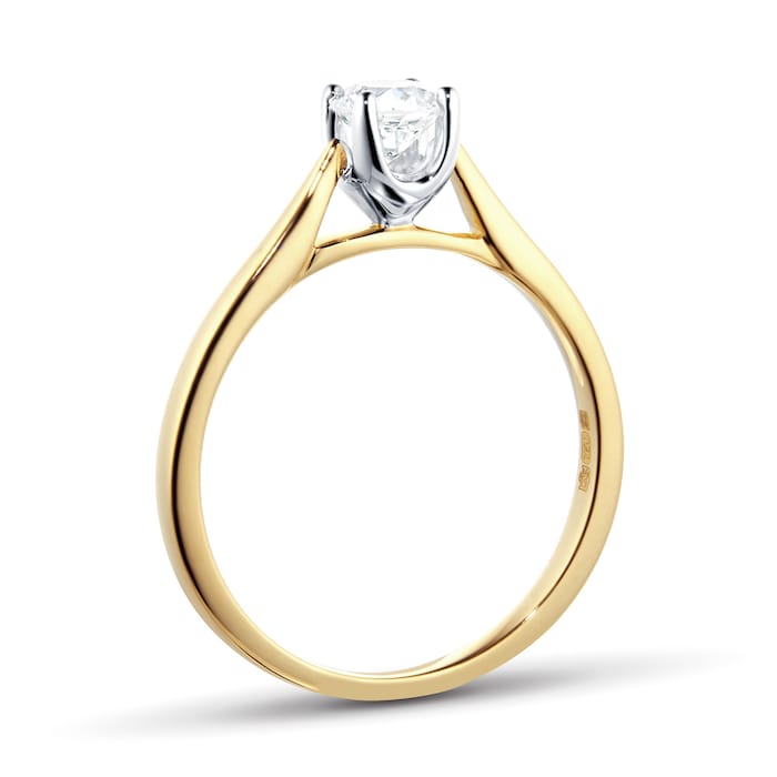 Goldsmiths 18ct Yellow Gold Brilliant Cut 0.40 Carat 88 Facet Diamond Ring