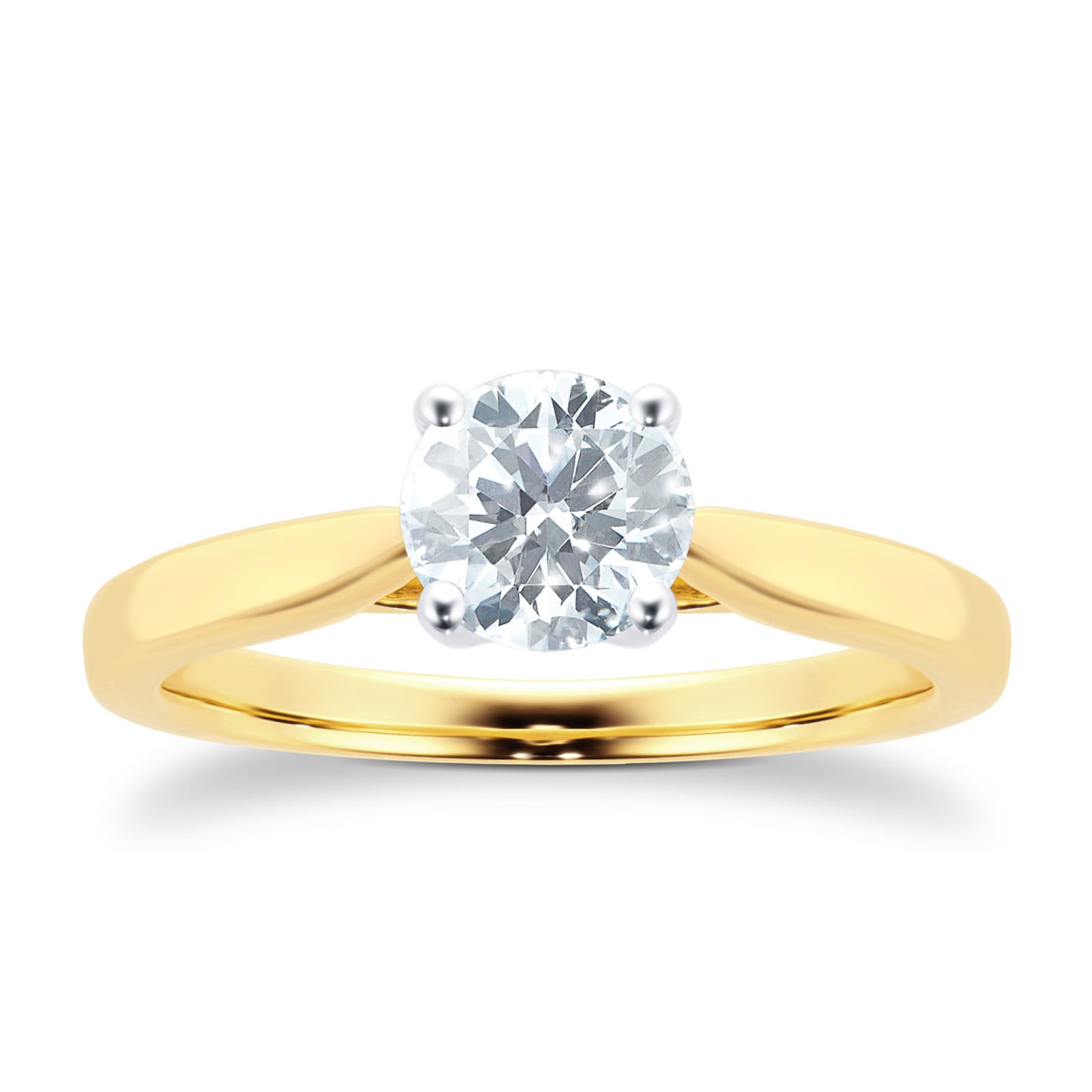 Goldsmiths 18ct Yellow Gold 0.70cttw Brilliant Cut Diamond Engagement Ring- Ring Size N Goldsmiths 18ct Yellow Gold 0.70cttw Brilliant Cut Diamond Engagement Ring- Ring Size N