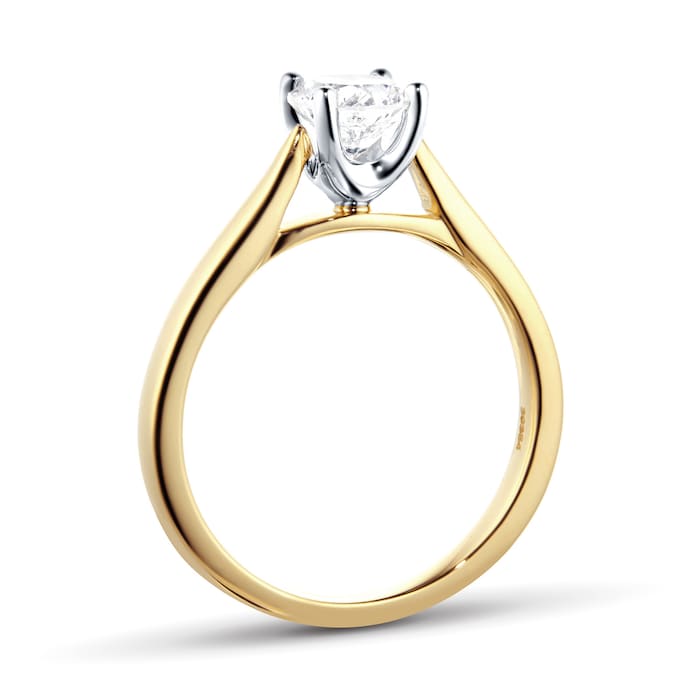 Goldsmiths 18ct Yellow Gold Brilliant Cut 0.70 Carat 88 Facet Diamond Ring