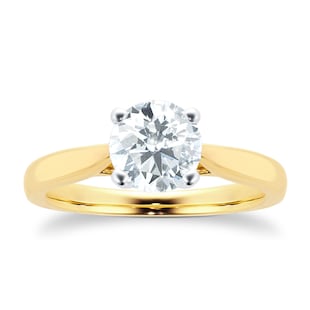 Goldsmiths 18ct Yellow Gold Brilliant Cut 1.00cttw Diamond Ring