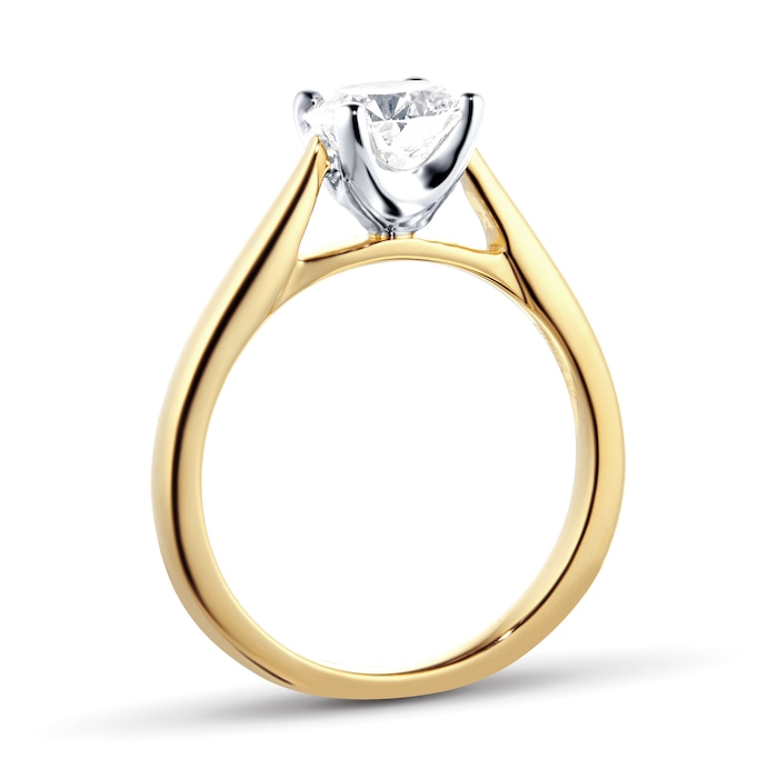 Goldsmiths 18ct Yellow Gold Brilliant Cut 1.00 Carat 88 Facet Diamond Ring