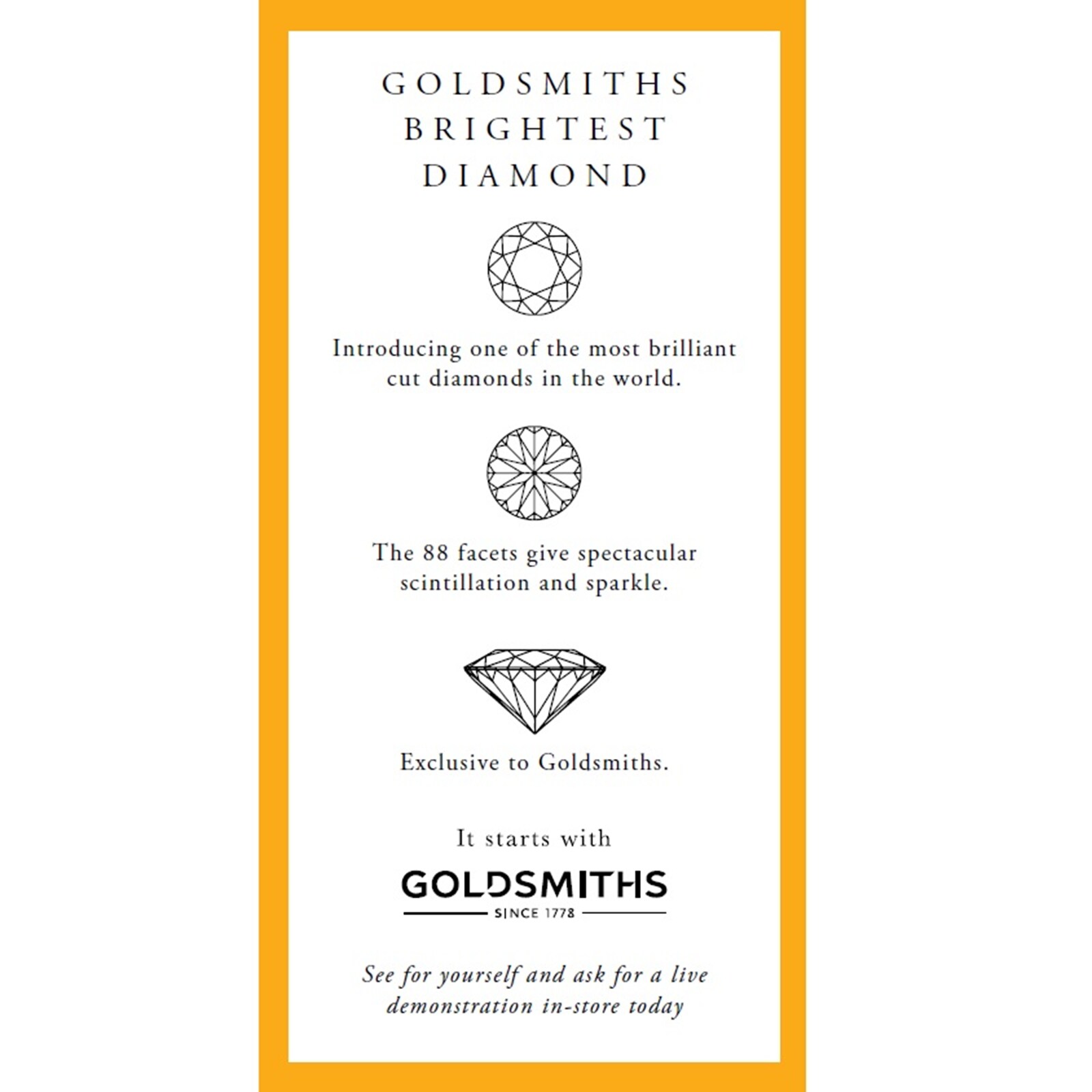 Goldsmiths Platinum Brilliant Cut 0.50ct Goldsmiths Brightest Diamond Ring