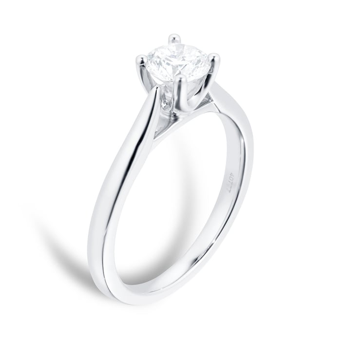 Goldsmiths Platinum Brilliant Cut 0.70 Carat 88 Facet Diamond Ring