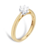 Goldsmiths 18ct Yellow Gold 0.40ct Diamond 6 Claw Solitaire Ring