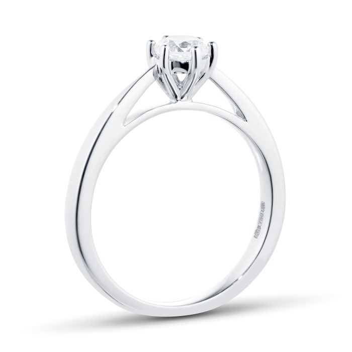 Goldsmiths 18ct White Gold 0.40ct Diamond 6 Claw Solitaire Ring