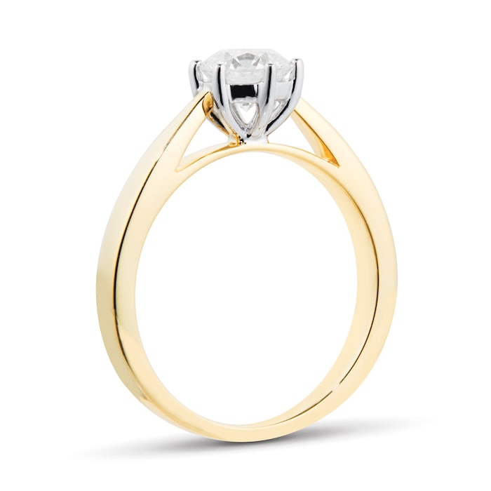 Goldsmiths 18ct Yellow Gold 0.70ct 6 Claw Solitaire Diamond Ring
