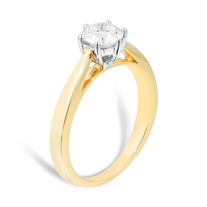Goldsmiths 18ct Yellow Gold 0.70ct 6 Claw Solitaire Diamond Ring