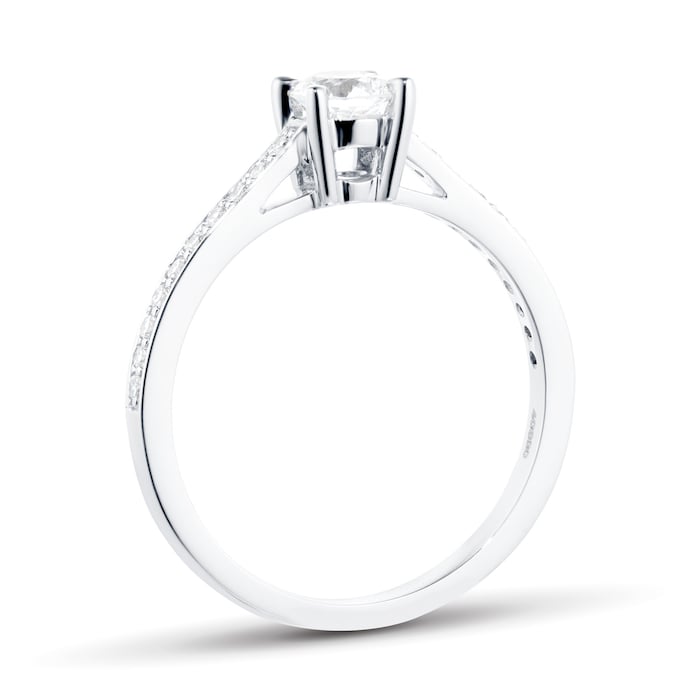 Goldsmiths 18ct White Gold Brilliant Cut 0.45 Carat 88 Facet Diamond Ring