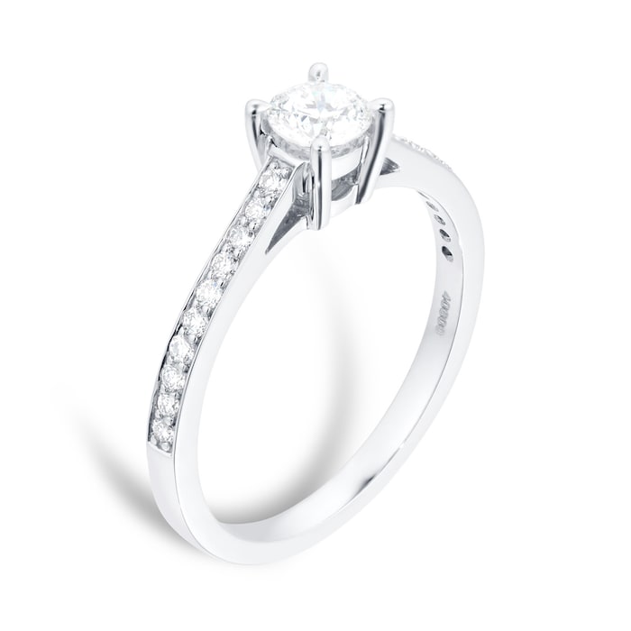 Goldsmiths 18ct White Gold Brilliant Cut 0.45 Carat 88 Facet Diamond Ring