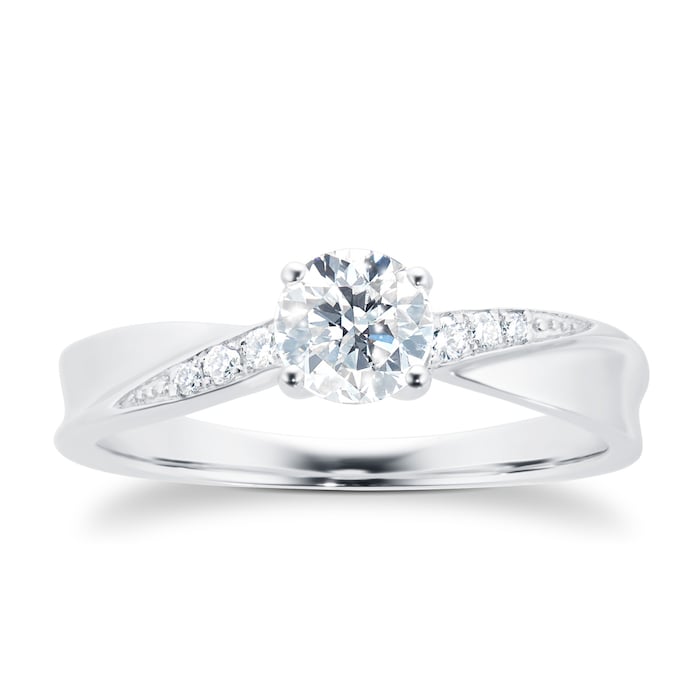 Goldsmiths 18ct White Gold 0.50ct Goldsmiths Brightest Diamond Ring