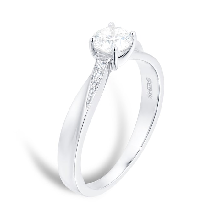 Goldsmiths 18ct White Gold 0.50ct Goldsmiths Brightest Diamond Ring